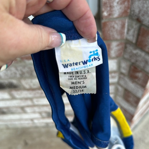 Nos Vintage Bikini waterworks Swim Trunks M 32 34 - Picture 2 of 7